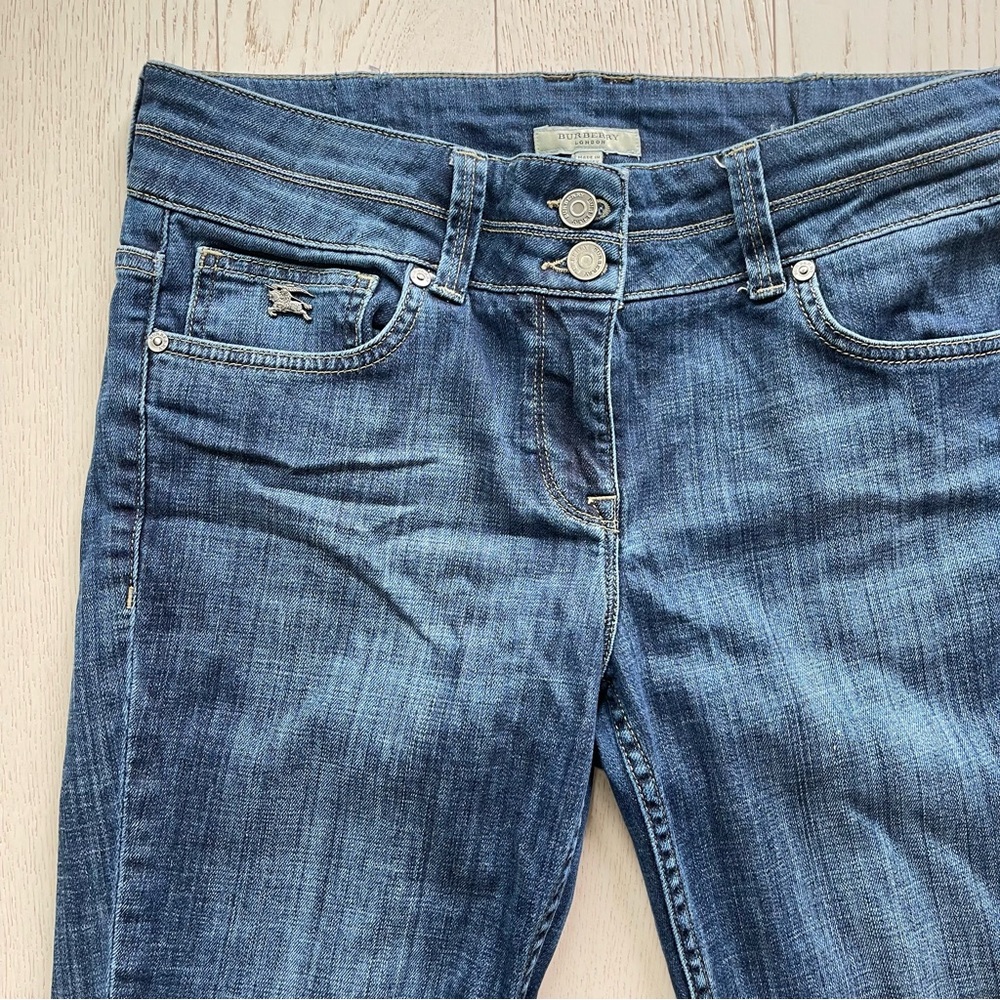 Burberry London Islington Boot Leg Blue Denim Bootcut Jeans W31 Distressed - Picture 2 of 16